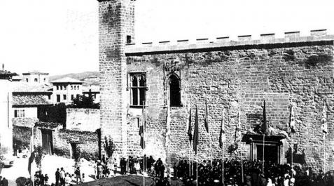 El parador de Olite, en su inauguración en 1966 El parador de Olite, en su inauguración en 1966.
