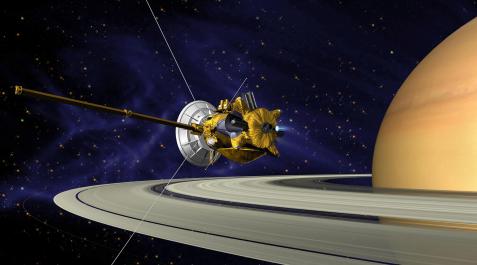 Una recreación artística de la sonda Cassini Huygens en Saturno Una recreación artística de la sonda Cassini Huygens en Saturno