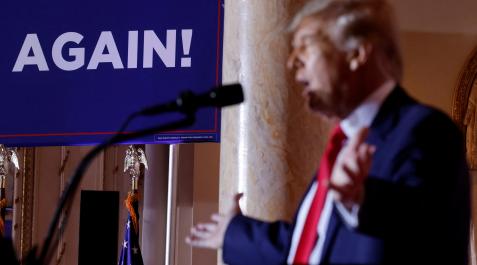 Donald Trump Donald Trump, durante su anuncio para presentarse de nuevo a la presidencia de Estados Unidos en su mansión de Mar-a-Lago, en Palm Beach, Florida