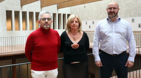 Jornada de Covite en Navarra Desde la izquierda, Julio Vidaurre, Consuelo ordóñez (presidenta de Covite) y José María Lobato.