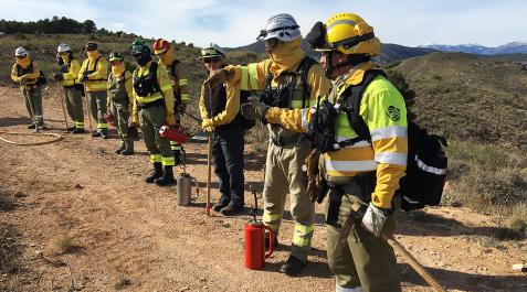 bomberos Un grupo de bomberos andaluces, en una de las quemas controladas contempladas en el proyecto