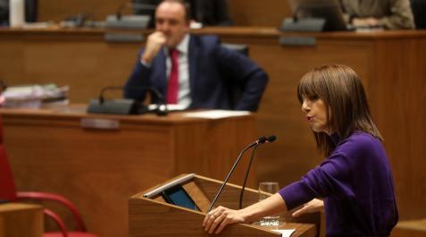 La portavoz de economía de NA+, María Jesús Valdemoros, durante una de sus intervenciones La portavoz de economía de NA+, María Jesús Valdemoros, durante una de sus intervenciones