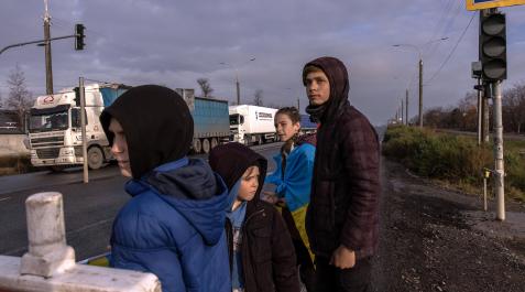 Niños en la ciudad ucraniana de Jerson Niños en la ciudad ucraniana de Jerson