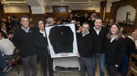 2022P_ DE IZDA. (36225830) De izquierda a derecha: Juan Franco Pueyo, Mamen Motilva Casado, Emilio Garrido Sáez, Alejandro Toquero Gil (alcalde de Tudela) e Irune García García (concejala de Turismo)