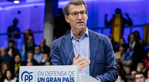 feijoo El presidente del Partido Popular, Alberto Núñez Feijóo, durante su intervención en el acto 'En defensa de un gran país'