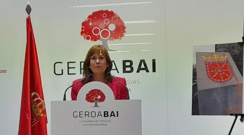 Geroa-Bai-uxue-barkos La portavoz de Geroa Bai, Uxue Barkos, durante la lectura de la declaración