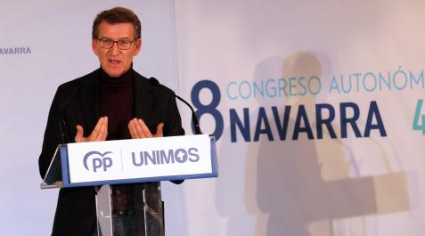 Alberto Núñez Feijoo, durante el Congreso del PP en Navarra Alberto Núñez Feijoo, durante el Congreso del PP en Navarra