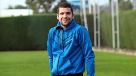 Ander Ibáñez, portero del Subiza, posa en Tajonar Ander Ibáñez, portero del Subiza, posa en Tajonar