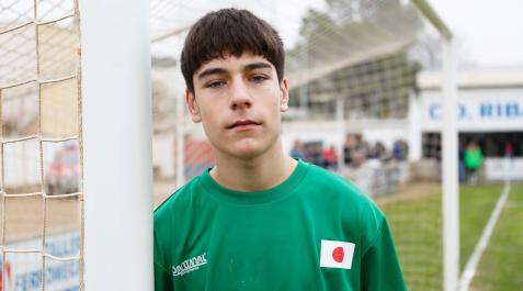 Alexis Celaya, con la camiseta de portero del Wakatake Alexis Celaya