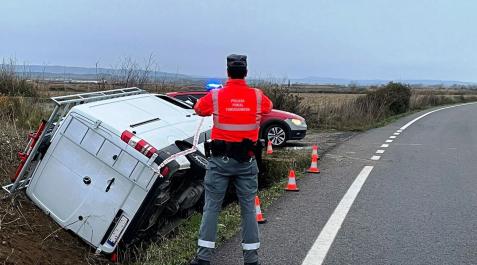 Policía Foral, en el lugar del suceso Policía Foral, en el lugar del suceso