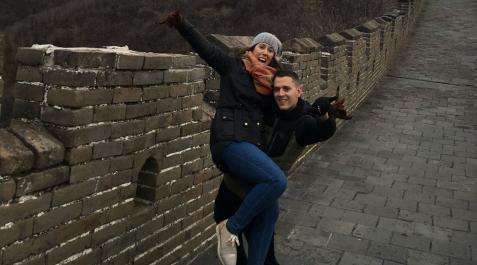 Sharay Franca y David Burguete, en la Gran Muralla China Sharay Franca y David Burguete, en la Gran Muralla China
