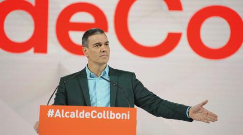 pedro-sanchez El presidente del Gobierno, Pedro Sánchez, interviene en el acto de presentación de la candidatura de Collboni a la alcaldía de Barcelona