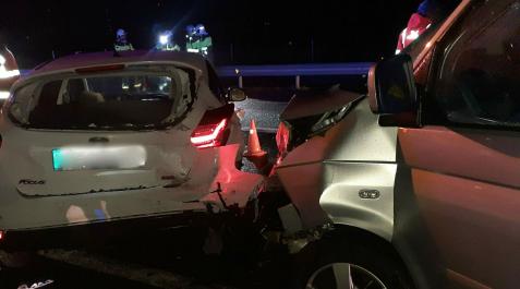 accidente-cortes En el choque por alcance en la A-68 se vieron implicados cinco vehículos