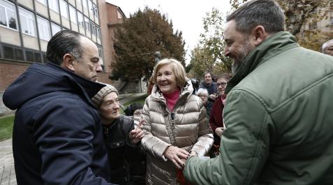 Carlos García Adanero ayer junto al líder de Vox, Santiago Abascal