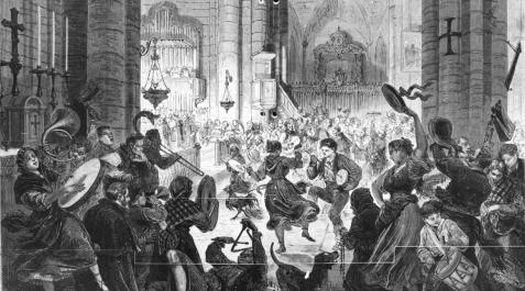 Noche de Navidad en el interior de una iglesia española, por M. Miranda, publicada en 1873 en la revista francesa L’Illustration Noche de Navidad en el interior de una iglesia española, por M. Miranda, publicada en 1873 en la revista francesa L’Illustration