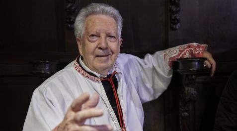 sagaseta2 Aurelio Sagaseta, retratado este 29 de noviembre, cuando dirigió a la Capilla de Música en la iglesia de San Saturnino.