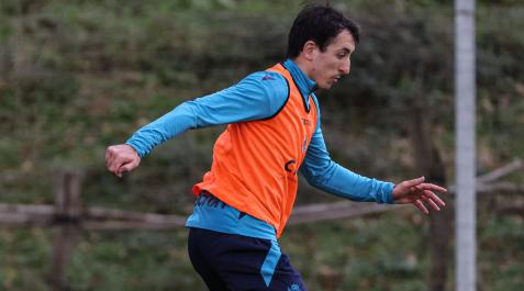 Mikel Oyarzabal durante el entrenamiento con la Real Sociedad Mikel Oyarzabal durante el entrenamiento con la Real Sociedad
