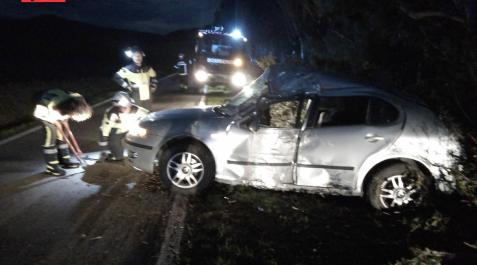 Estado del coche que conducían los dos heridos Estado del coche que conducían los dos heridos