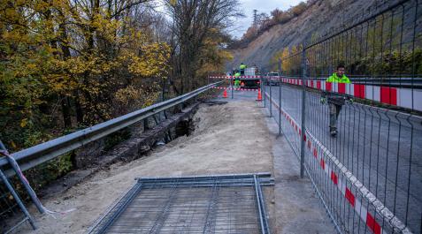 Zona afectada en la vía Zona afectada en la vía