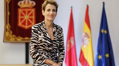 maria-chivite La presidenta de Navarra, María Chivite, durante su mensaje de fin de año en el que ha realizado un balance de los principales hitos de 2022