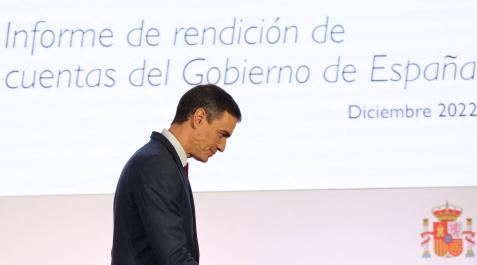El presidente del Gobierno central, Pedro Sánchez, en la comparecencia de balance que realizó el pasado martes El presidente del Gobierno central, Pedro Sánchez, en la comparecencia de balance que realizó el pasado martes