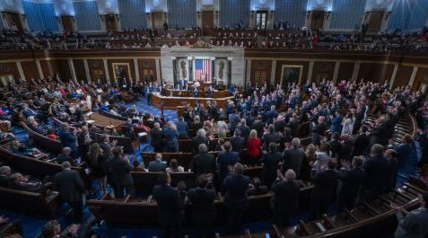 Imagen de la apertura de la sesión para la elección elección del líder o 'speaker' de la mayoría para presidir la Cámara de Representantes de Estados Unidos Imagen de la apertura de la sesión para la elección elección del líder o 'speaker' de la mayoría para presidir la Cámara de Representantes de Estados Unidos