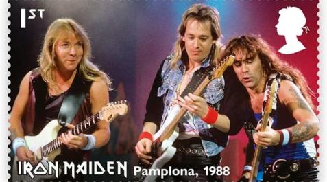 Sello del concierto de Iron Maiden en Pamplona, en 1988 Sello del concierto de Iron Maiden en Pamplona, en 1988