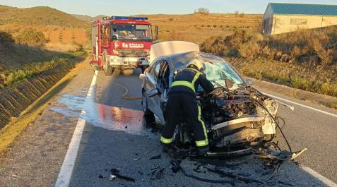 ACCIDENTE-ARRONIZ Estado en el que ha quedado el vehículo tras el accidente
