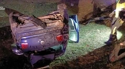ap15 Vehículo accidentado en la AP-15