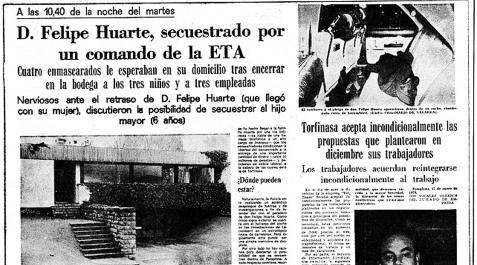 SecuestroHuarte Portada de Diario de Navarra con la noticia del secuestro.