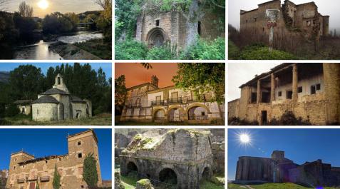 La presa de Santa Engrancia, la iglesia de San Bartolomé de Larrángoz, el palacio e iglesia de Guenduláin, el monasterio de Yarte, el palacio del Marqués de Andía, el palacio de los Condes de Lerín, el palacio de Cabo de Armería de Viguria, la Real Fábric Patrimonio