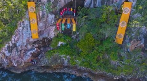 conquis Trampolines desde los que tuvieron que lanzarse los concursantes de los cuatro equipos del Conquis 2023