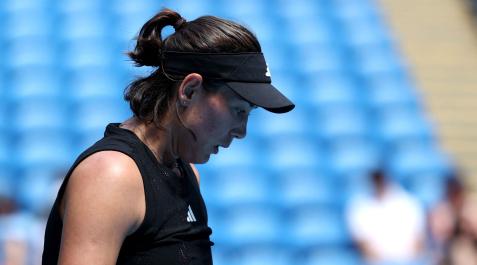 Garbiñe Muguruza en su duelo contra Elise Mertens Garbiñe Muguruza en su duelo contra Elise Mertens