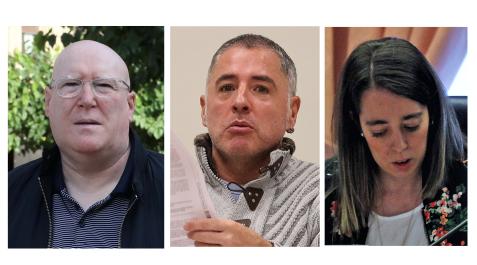 Alcaldes De izda. a dcha., Alfredo Arruiz aspira a repetir en Huarte, Carlos Arróniz, quien deja la alcaldía en Orkoien y María Lecumberri, que desea seguir en Barañáin