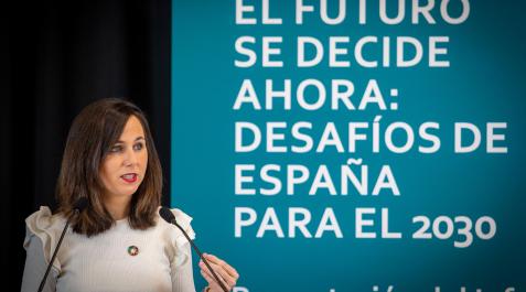 belarra La ministra de Derechos Sociales y Agenda 2030, Ione Belarra, presenta el Informe de Progreso 2022 de la Estrategia de Desarrollo Sostenible 2030