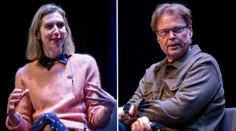 Los dos autores, este miércoles en Pamplona Negra. Helene Flood debutó con La psicóloga (2019) y Jorn Lier Horst, con The Key Witness (2004) Pamplona Negra