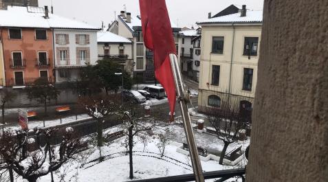 Alsasua Alsasua, cubierta de nieve este jueves