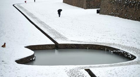 Nieve en Pamplona este jueves Nieve en Pamplona este jueves