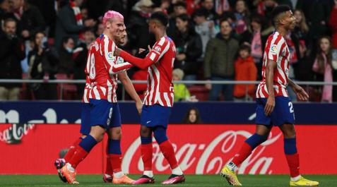 Antoine Griezmann, del Atlético de Madrid celebra un gol Antoine Griezmann, del Atlético de Madrid celebra un gol