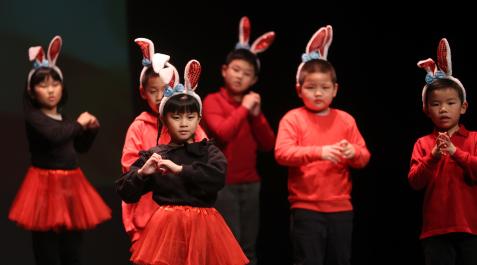 chinos Hijos de emigrantes chinos que estudian en el Aula Confucio de la UPNA ofrecieron varios espectáculos.