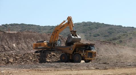 MMuga Trabajos en la zona de la bocamina del proyecto ‘Mina Muga’, en Undués de Lerda, el pasado verano.