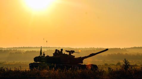 Un carro de combate estadounidense modelo Abrams, en Polonia Abrams