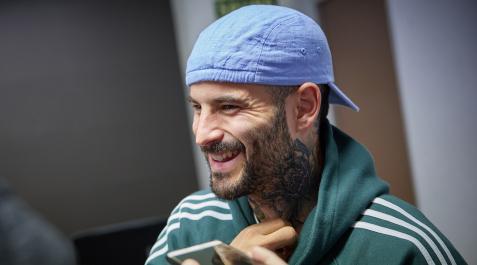 Rubén García, este jueves al terminar el entrenamiento horas después de conseguir el pase a las semifinales de la Copa del Rey Rubén García