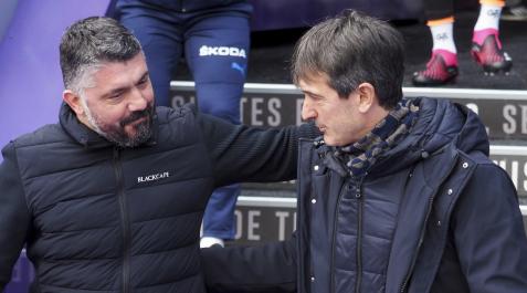 Gattuso, ya extécnico del Valencia, y Pacheta, entrenador del Valladolid Gattuso