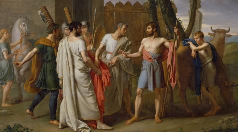 Cincinato abandona el arado para dictar leyes a Roma, de Juan Antonio Ribera Cincinato