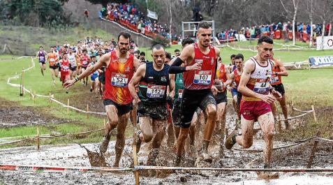 Nassim Hassaous, durante el Campeonato de España de cross el 29 de enero en Ortuella
.