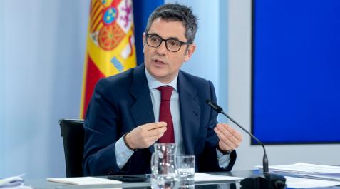 bolaños El ministro de la Presidencia, Relaciones con las Cortes y Memoria Democrática, Félix Bolaños, durante una rueda de prensa posterior al Consejo de Ministros