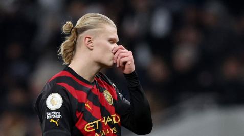 Haaland durante el duelo contra el Tottenham Haaland durante el duelo contra el Tottenham