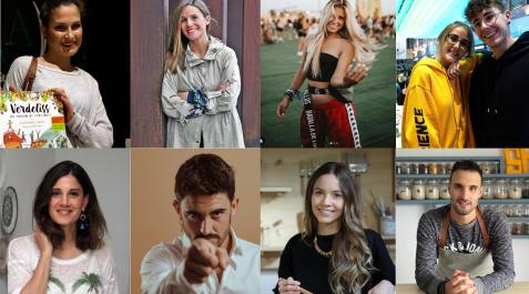 De izda. a dcha., arriba: Estefanía Unzu (Verdeliss), Laura Santolaya (P8ladas), Entefanía Zuluaga (HeyZulu), los hermanos Jaso; abajo: Belén Canalejo (Balamoda), Ahikar Azcona, Irene Echeverría (Blancometro) y David García (SiempreHambriento) De izda. a dcha., arriba: Estefanía Unzu (Verdeliss), Laura Santolaya (P8ladas), Entefanía Zuluaga (HeyZulu), los hermanos Jaso; abajo: Belén Canalejo (Balamoda), Ahikar Azcona, Irene Echeverría (Blancometro) y David García (SiempreHambriento)