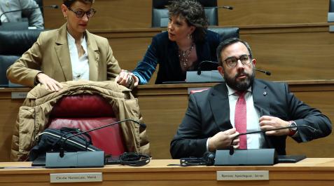 La presidenta María Chivite junto al vicepresidente Javier Remírez La presidenta María Chivite junto al vicepresidente Javier Remírez en el pleno de este jueves